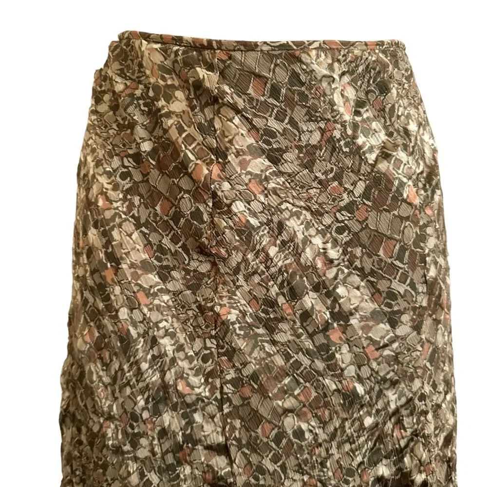 Anne Klein Silk Flowy Boho Maxi Y2K Size 16 Green Fairy Midi Maxi Skirt